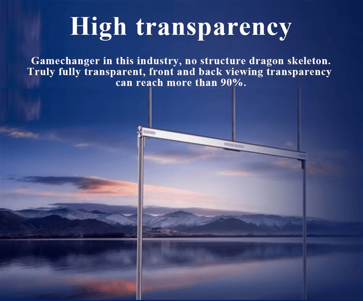 high visual transparency flexible film led display screen